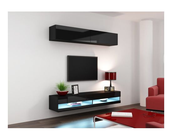 Cama Meble Cama TV stand VIGO NEW 30/140/40 black/black gloss