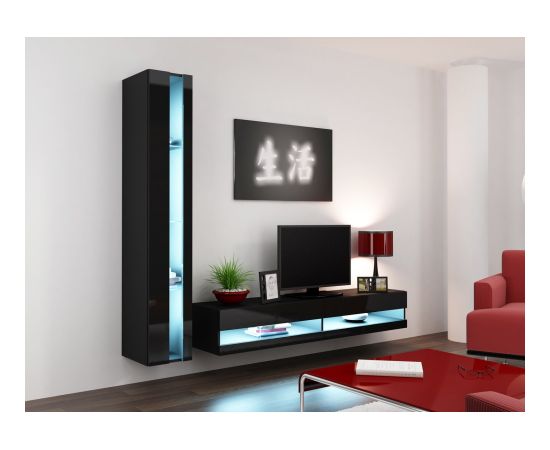 Cama Meble Cama TV stand VIGO NEW 30/140/40 black/black gloss