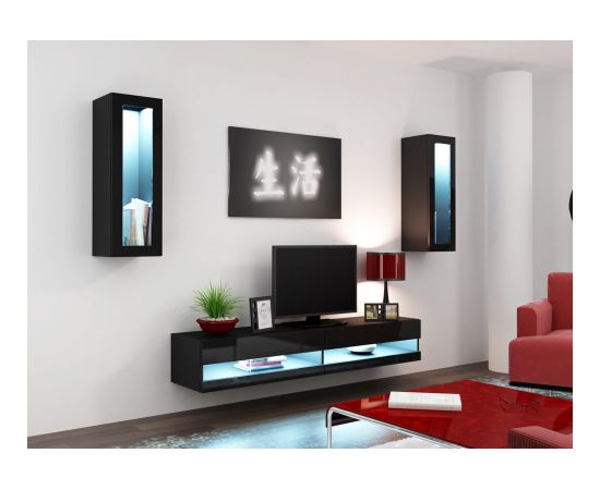 Cama Meble Cama TV stand VIGO NEW 30/140/40 black/black gloss