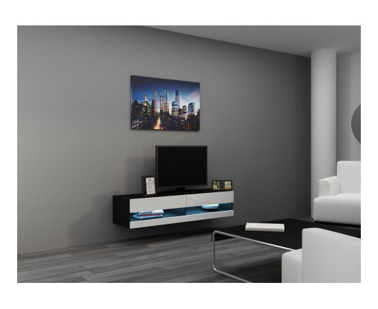 Cama Meble Cama TV stand VIGO NEW 30/140/40 black/white gloss