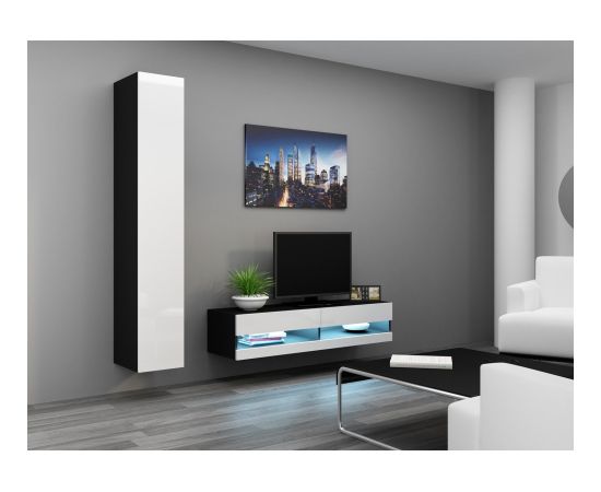 Cama Meble Cama TV stand VIGO NEW 30/140/40 black/white gloss