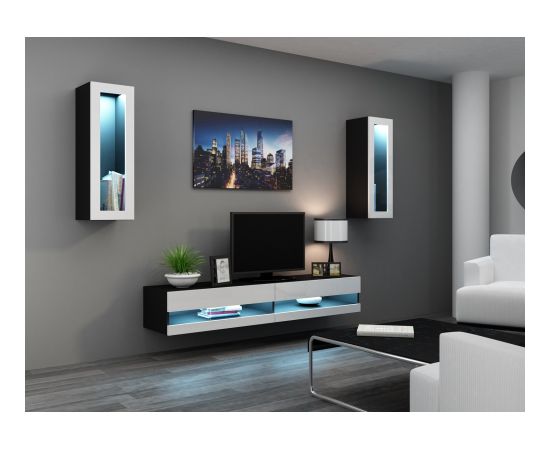 Cama Meble Cama TV stand VIGO NEW 30/140/40 black/white gloss