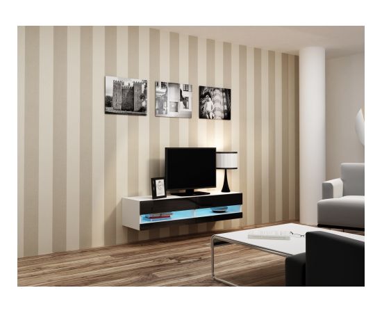 Cama Meble Cama TV stand VIGO NEW 30/140/40 white/black gloss