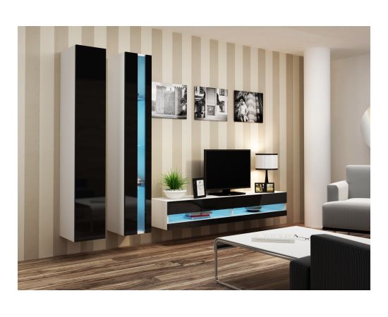 Cama Meble Cama TV stand VIGO NEW 30/140/40 white/black gloss