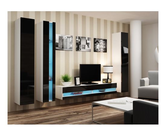 Cama Meble Cama TV stand VIGO NEW 30/140/40 white/black gloss