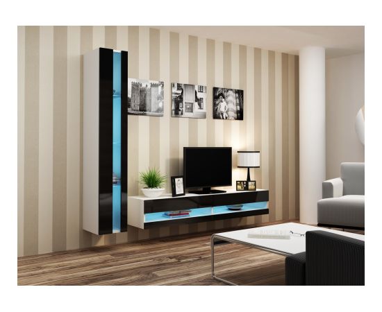 Cama Meble Cama TV stand VIGO NEW 30/140/40 white/black gloss