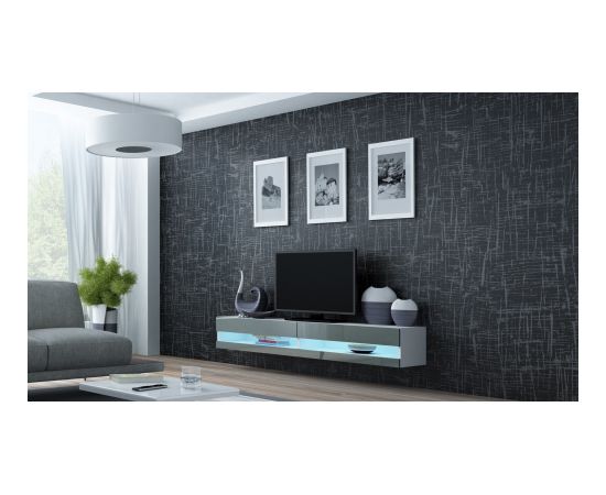 Cama Meble Cama TV stand VIGO NEW 30/180/40 white/grey gloss