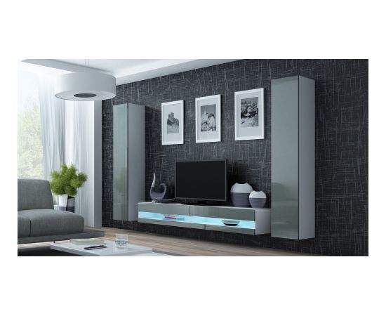 Cama Meble Cama TV stand VIGO NEW 30/180/40 white/grey gloss