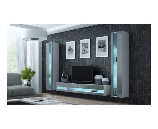 Cama Meble Cama TV stand VIGO NEW 30/180/40 white/grey gloss