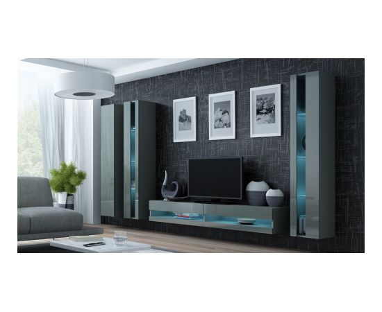 Cama Meble Cama TV stand VIGO NEW 30/180/40 white/grey gloss