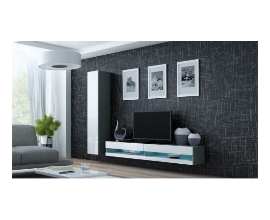 Cama Meble Cama TV stand VIGO NEW 30/180/40 grey/white gloss