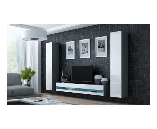 Cama Meble Cama TV stand VIGO NEW 30/180/40 grey/white gloss