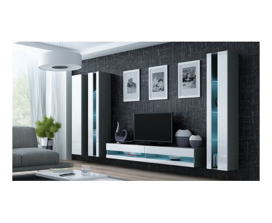 Cama Meble Cama TV stand VIGO NEW 30/180/40 grey/white gloss