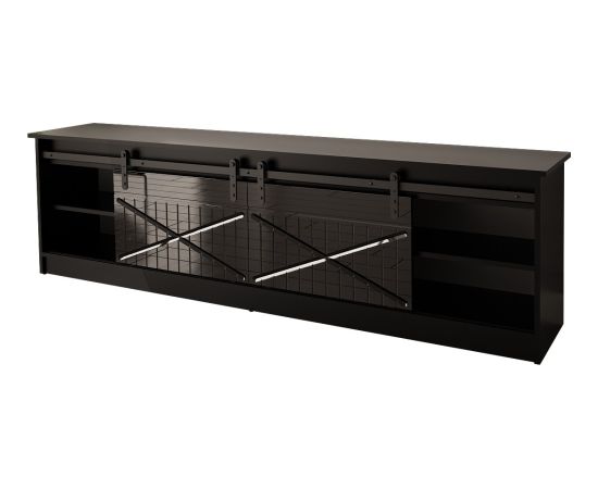 Cama Meble RTV GRANERO 200x56.7x35 black/black gloss cabinet