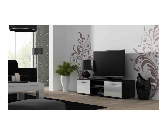 Cama Meble Cama TV stand SOHO 140 black/white gloss