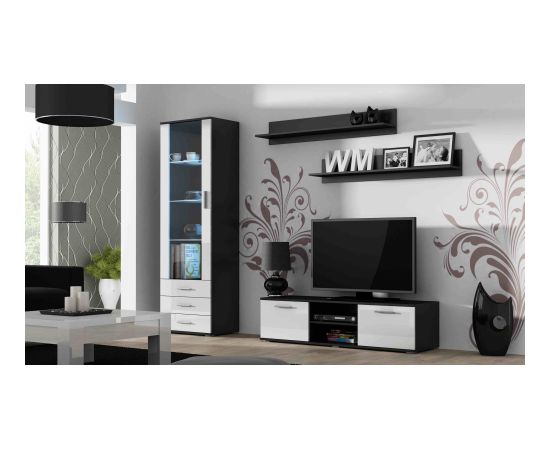 Cama Meble Cama TV stand SOHO 140 black/white gloss