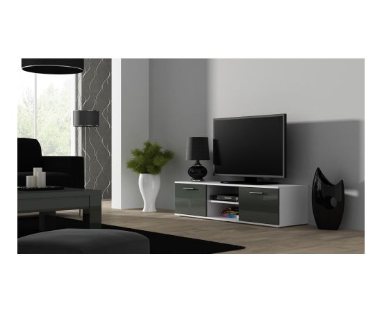 Cama Meble Cama TV stand SOHO 140 white/grey gloss