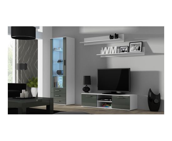 Cama Meble Cama TV stand SOHO 140 white/grey gloss