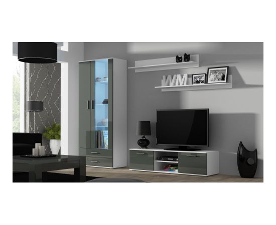 Cama Meble Cama TV stand SOHO 140 white/grey gloss