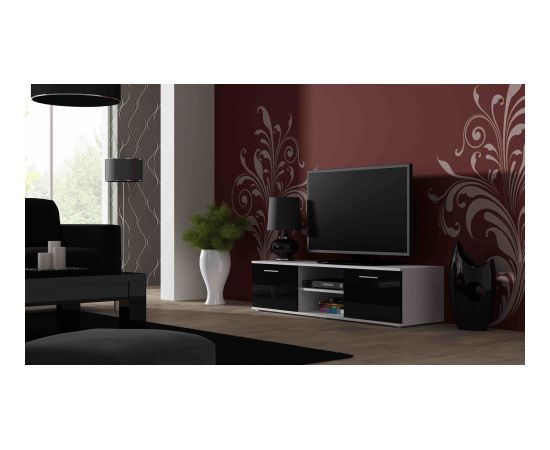 Cama Meble Cama TV stand SOHO 140 white/black gloss