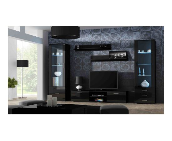 Cama Meble Cama TV stand SOHO 180 black/black gloss