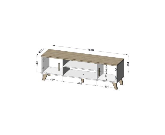 Cama Meble Cama TV stand LOTTA 160 2D2K white/sonoma