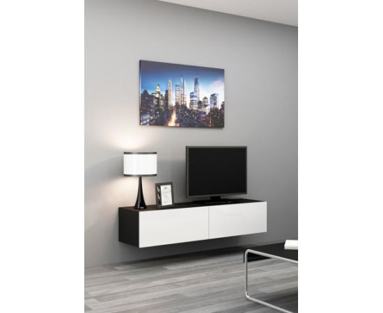 Cama Meble Cama TV stand VIGO 140 30/140/40 black/white gloss