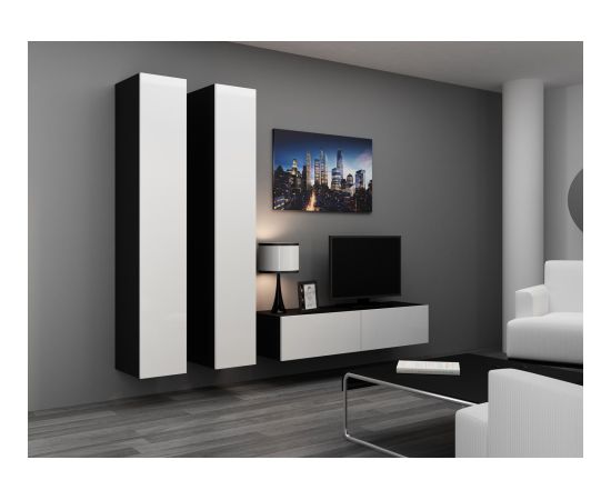 Cama Meble Cama TV stand VIGO 140 30/140/40 black/white gloss