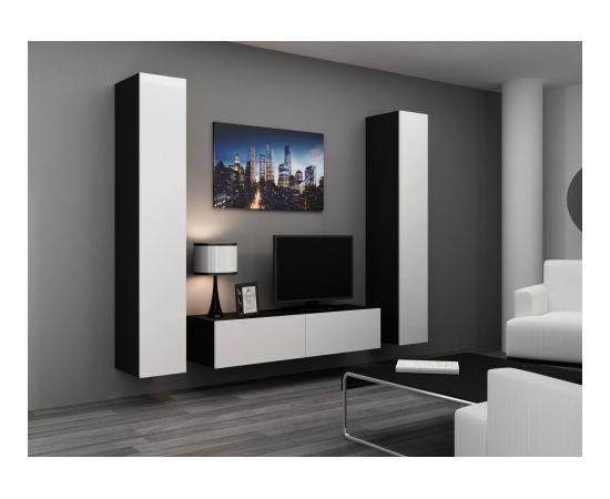 Cama Meble Cama TV stand VIGO 140 30/140/40 black/white gloss