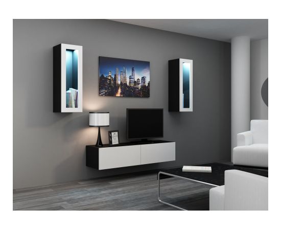 Cama Meble Cama TV stand VIGO 140 30/140/40 black/white gloss