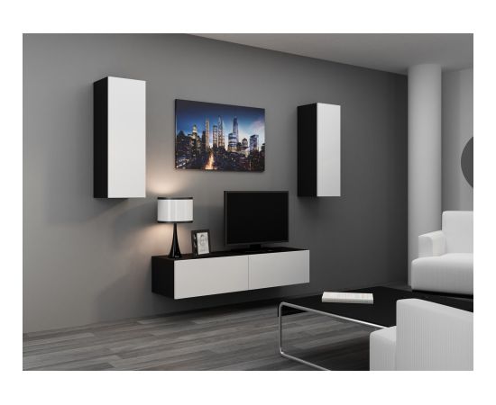 Cama Meble Cama TV stand VIGO 140 30/140/40 black/white gloss