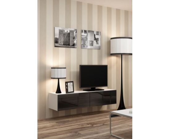 Cama Meble Cama TV stand VIGO 140 30/140/40 white/black gloss