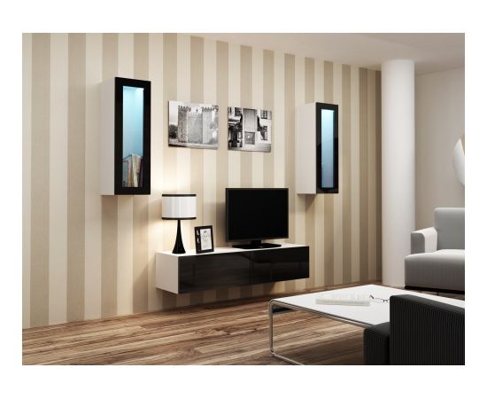 Cama Meble Cama TV stand VIGO 140 30/140/40 white/black gloss