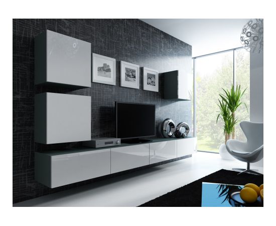 Cama Meble Cama TV Stand VIGO '180' 30/180/40 grey/white gloss