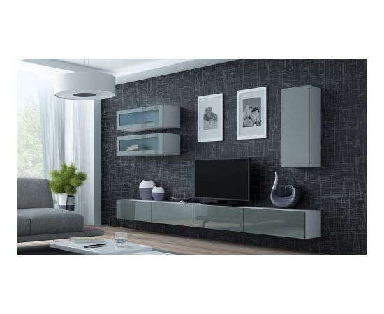 Cama Meble Cama TV stand VIGO 140 30/140/40 white/grey gloss