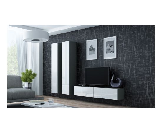 Cama Meble Cama TV stand VIGO 140 30/140/40 grey/white gloss