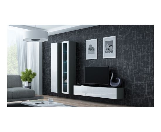 Cama Meble Cama TV stand VIGO 140 30/140/40 grey/white gloss