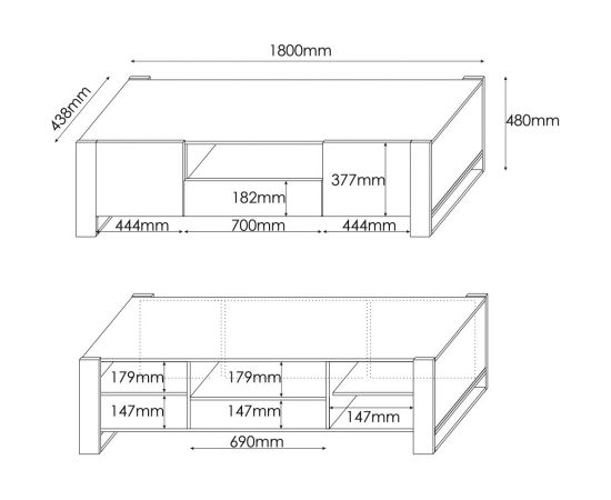 Cama Meble Cama TV stand WOOD wotan/antracite