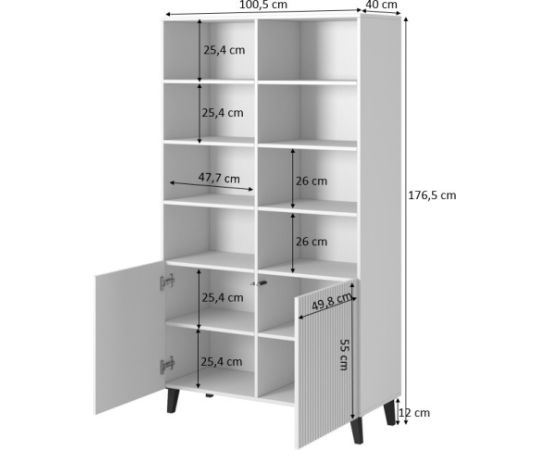 Cama Meble Shelving unit PAFOS 100x40x176.5 cm white matt