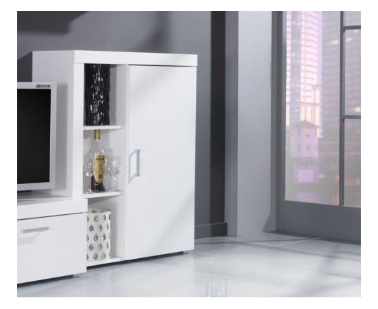 Cama Meble Cama bookcase SAMBA white/white gloss