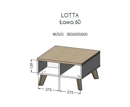 Cama Meble Cama LOTTA 60 coffee table white/sonoma oak