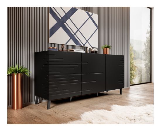 Cama Meble Nova chest of drawers 155x40x72 Black Mat