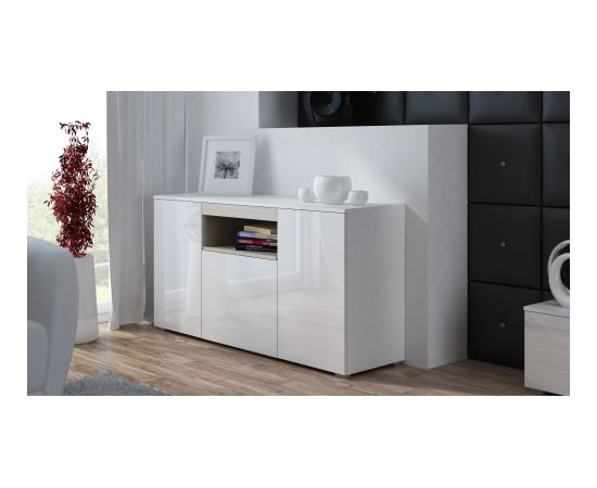 Cama Meble Cama sideboard VIVA 150 white/white gloss + sonoma oak