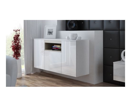 Cama Meble Cama sideboard VIVA 150 white/white gloss + sonoma oak