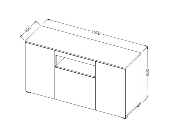 Cama Meble Cama sideboard VIVA 150 white/white gloss + sonoma oak