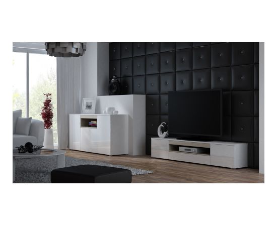 Cama Meble Cama sideboard VIVA 150 white/white gloss + sonoma oak