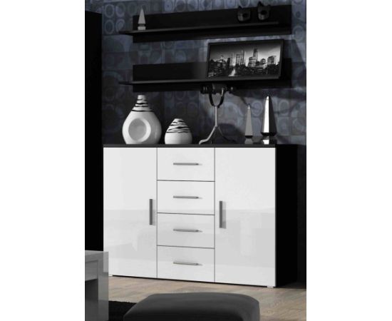 Cama Meble Cama living room sideboard UNI black/white gloss