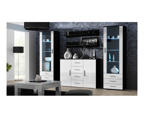 Cama Meble Cama living room sideboard UNI black/white gloss