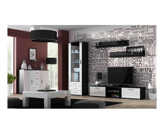 Cama Meble Cama living room sideboard UNI black/white gloss