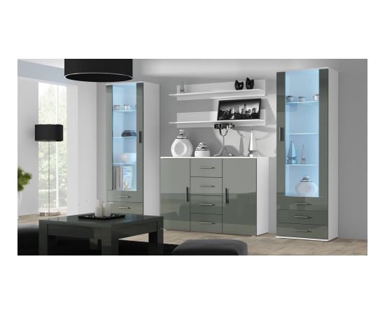 Cama Meble Cama living room sideboard UNI white/grey gloss